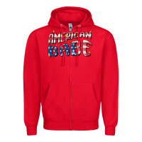 Red American babe Zipper Hoodie - MaliasSmallBusiness
