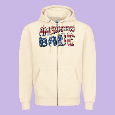 American Babe Zipper Hoodie Designed By Maliassmallbusiness