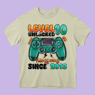 Level 10 Unlocked Awesome Since 2013 Heavy Core Tee Designed By Maliassmallbusiness