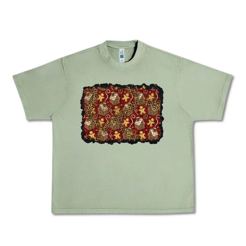Christmas Gingerbread Man And House Background Urban Heavy Tee by BundleAndBundleShop | Teevron