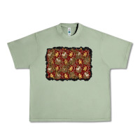 Oil Green christmas gingerbread man and house background Urban Heavy Tee - BundleAndBundleShop