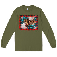 Army Green Christmas gemstone leopard background Long Sleeve Tee - AdoDesignShop