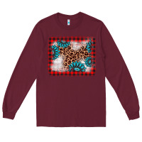Burgundy Christmas gemstone leopard background Long Sleeve Tee - AdoDesignShop