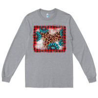 Heather Grey Christmas gemstone leopard background Long Sleeve Tee - AdoDesignShop