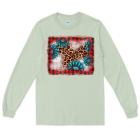 Matcha Christmas gemstone leopard background Long Sleeve Tee - AdoDesignShop