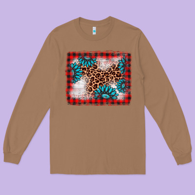 Christmas Gemstone Leopard Background Long Sleeve Tee Designed By Adodesignshop