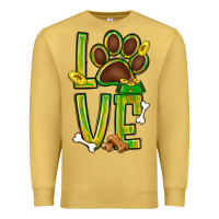 Antique Gold Tie dye St. Patrick's Day love dog paw Premium Sweatshirt - BundleAndBundleShop