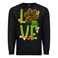 Black Tie dye St. Patrick's Day love dog paw Premium Sweatshirt - BundleAndBundleShop