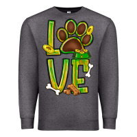 Charcoal Heather Tie dye St. Patrick's Day love dog paw Premium Sweatshirt - BundleAndBundleShop