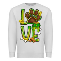 Dove Grey Tie dye St. Patrick's Day love dog paw Premium Sweatshirt - BundleAndBundleShop