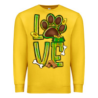 Lemon Tie dye St. Patrick's Day love dog paw Premium Sweatshirt - BundleAndBundleShop