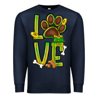 Navy Tie dye St. Patrick's Day love dog paw Premium Sweatshirt - BundleAndBundleShop