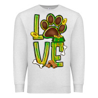 Tie Dye St. Patrick's Day Love Dog Paw Premium Sweatshirt | Teevron