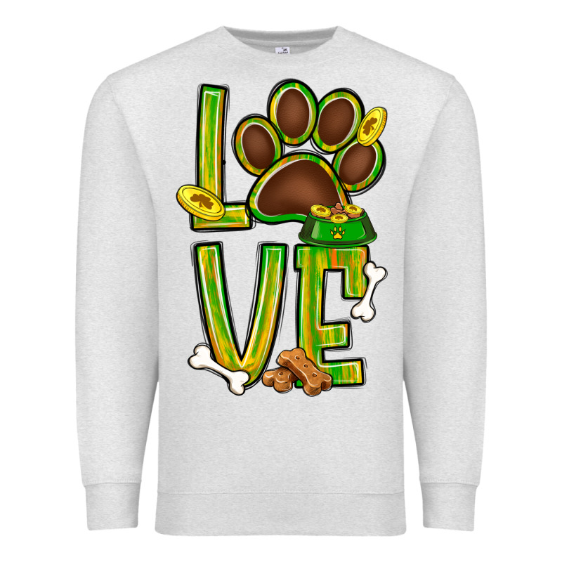 Tie Dye St. Patrick's Day Love Dog Paw Premium Sweatshirt by BundleAndBundleShop | Teevron