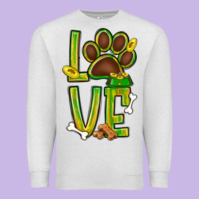 Tie Dye St. Patrick's Day Love Dog Paw Premium Sweatshirt Designed By Bundleandbundleshop