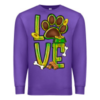 Purple Tie dye St. Patrick's Day love dog paw Premium Sweatshirt - BundleAndBundleShop