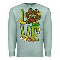 Seafoam Tie dye St. Patrick's Day love dog paw Premium Sweatshirt - BundleAndBundleShop