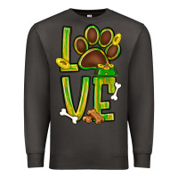 Smoke Tie dye St. Patrick's Day love dog paw Premium Sweatshirt - BundleAndBundleShop