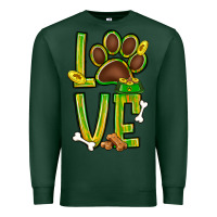 Sports Green Tie dye St. Patrick's Day love dog paw Premium Sweatshirt - BundleAndBundleShop
