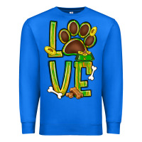True Royal Tie dye St. Patrick's Day love dog paw Premium Sweatshirt - BundleAndBundleShop