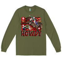 Army Green rodeo christmas howdy Long Sleeve Tee - AdoDesignShop
