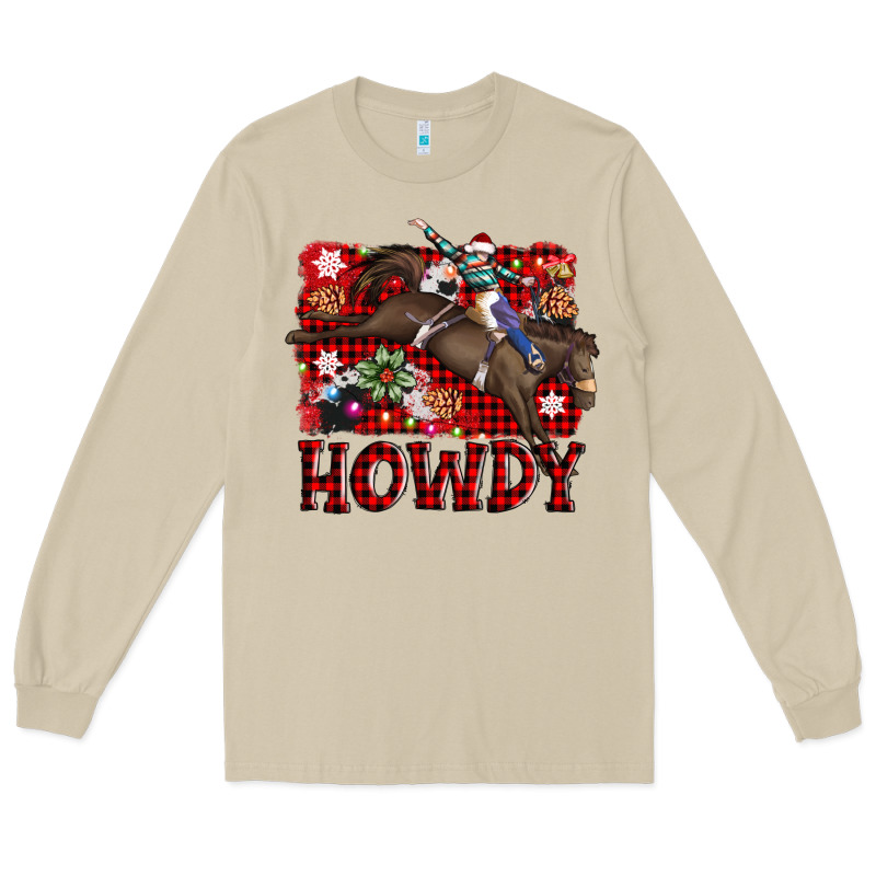 Rodeo Christmas Howdy Long Sleeve Tee by AdoDesignShop | Teevron