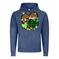Vintage Denim St. Patrick's Day hearts Vintage Hoodie - Neo Western