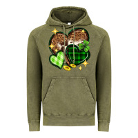 Vintage Olive St. Patrick's Day hearts Vintage Hoodie - Neo Western