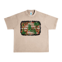 French Oak christmas ornament and diamond plaid  background Urban Heavy Tee - BundleAndBundleShop