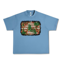 Pebble Blue christmas ornament and diamond plaid  background Urban Heavy Tee - BundleAndBundleShop