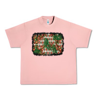 Salmon christmas ornament and diamond plaid  background Urban Heavy Tee - BundleAndBundleShop