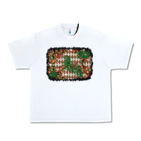 White christmas ornament and diamond plaid  background Urban Heavy Tee - BundleAndBundleShop