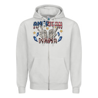 Dove Grey american mama Zipper Hoodie - MaliasSmallBusiness