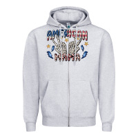 Heather Grey american mama Zipper Hoodie - MaliasSmallBusiness