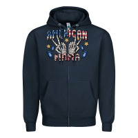 Navy american mama Zipper Hoodie - MaliasSmallBusiness