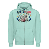 Seafoam american mama Zipper Hoodie - MaliasSmallBusiness