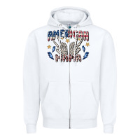 White american mama Zipper Hoodie - MaliasSmallBusiness