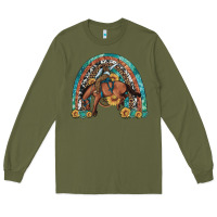 Army Green bucking bronco rodeo rainbow Long Sleeve Tee - Artiststas