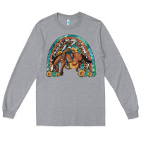 Heather Grey bucking bronco rodeo rainbow Long Sleeve Tee - Artiststas