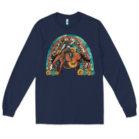 Navy bucking bronco rodeo rainbow Long Sleeve Tee - Artiststas