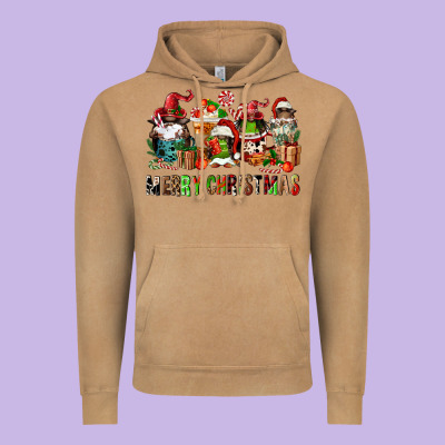 Merry Christmas Coffee Afro Gnomies Vintage Hoodie Designed By Fadigitalartstudio
