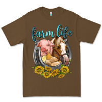 Cacao chicken pig horse farm life Premium Tee - texasbilliewilder