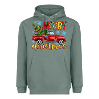 Sage merry christmas truck Heavyweight Hoodie - MaliasSmallBusiness