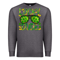 Charcoal Heather Lucky Dude St Patricks Premium Sweatshirt - BundleAndBundleShop