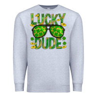 Heather Grey Lucky Dude St Patricks Premium Sweatshirt - BundleAndBundleShop