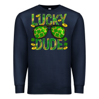 Navy Lucky Dude St Patricks Premium Sweatshirt - BundleAndBundleShop