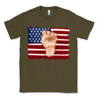 Army Green american flag with hand Classic Tee - Artiststas