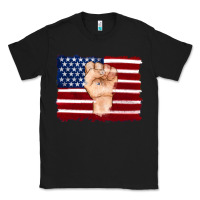 Black american flag with hand Classic Tee - Artiststas