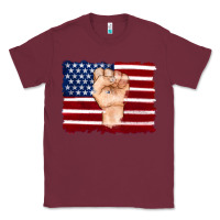 Burgundy american flag with hand Classic Tee - Artiststas