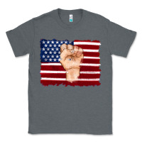 Charcoal Heather american flag with hand Classic Tee - Artiststas